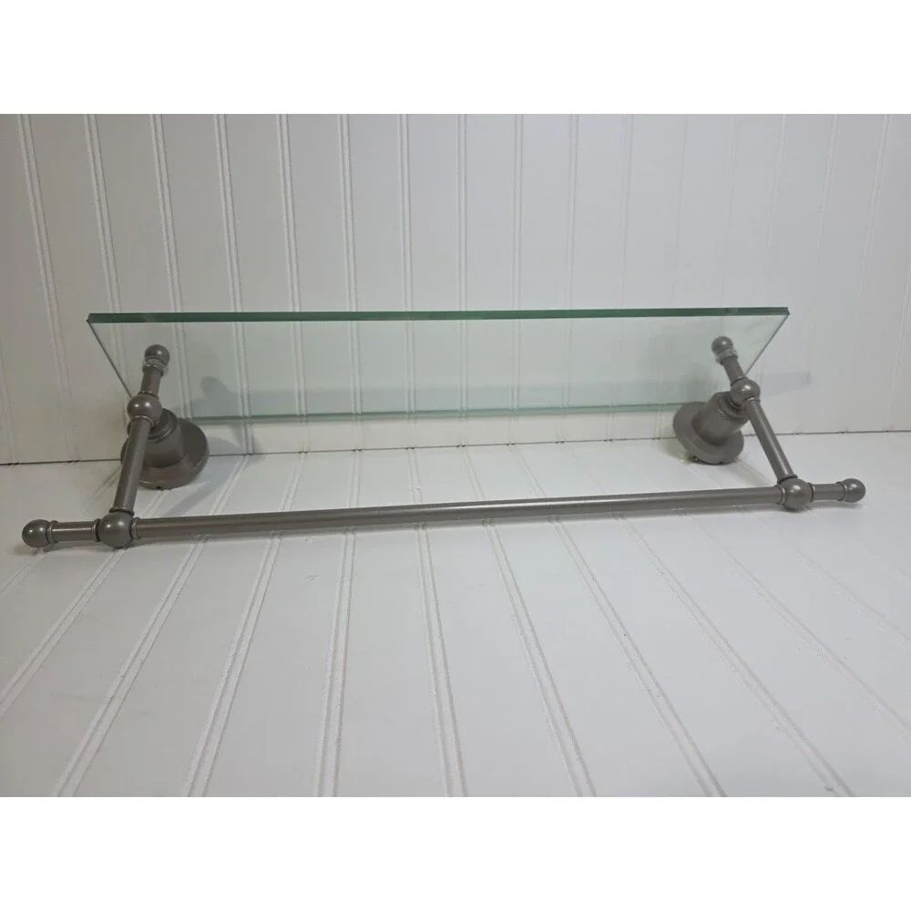 Allied Brass Astor Place 22 Inch Vanity Integrated Towel Bar Glass Shelf NEW